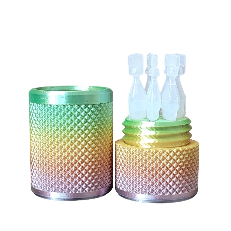 Eye Drop Vials Holder Storage Case Securely Store Seven 7 SingleUse Vials ScrewOn Lid Knurled Pattern Keep Vials Safe Organized to Keep Track of Your Daily Usage MulitColor